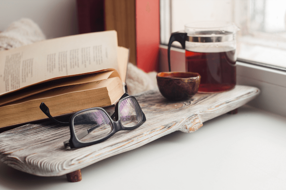 Tea and book